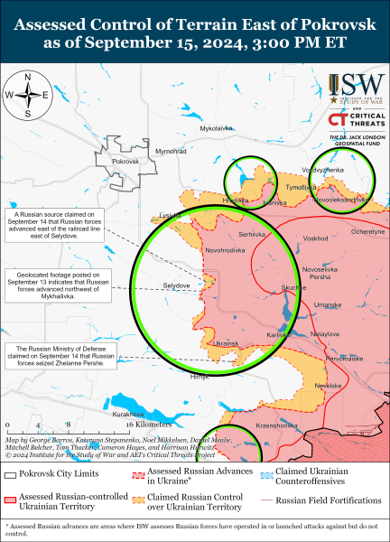 Karte der Militäreinsätze für den 16. September 2024 – Lage an der Front