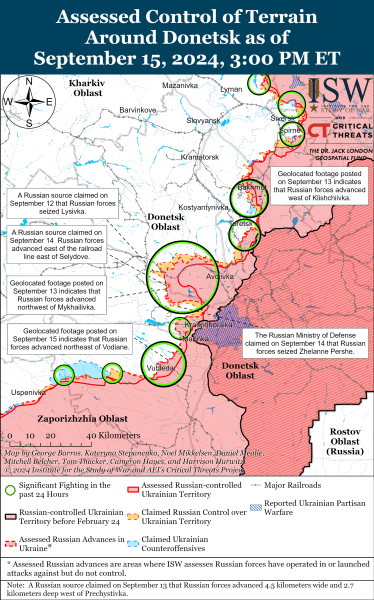 Karte der Militäreinsätze für den 16. September 2024 – die Lage an der Front