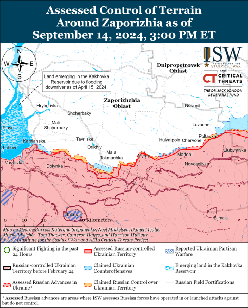 Karte der Militäreinsätze für den 15. September 2024 - die Situation an der Front