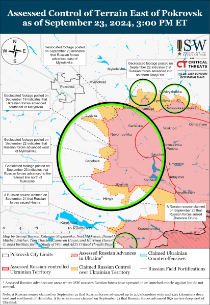 Karte der Militäreinsätze für den 24. September 2024 – die Lage an der Front