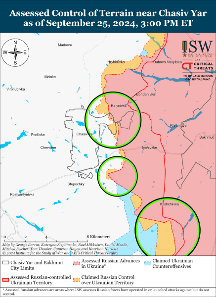 Karte der Militäreinsätze vom 26. September 2024 – Lage an der Front