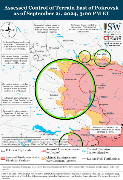 Karte der Militäreinsätze für den 22. September 2024 – Lage an der Front 