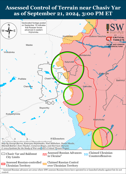 Karte der Militäreinsätze für den 22. September 2024 — Situation an der Front