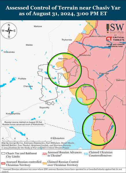 Karte der Militäreinsätze vom 1. September 2024 &mdash ;Situation an der Front