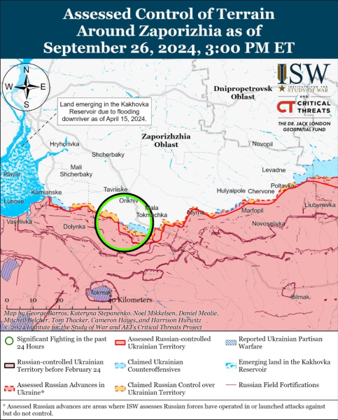 Karte der Militäreinsätze am 27. September 2024 – Lage an der Front