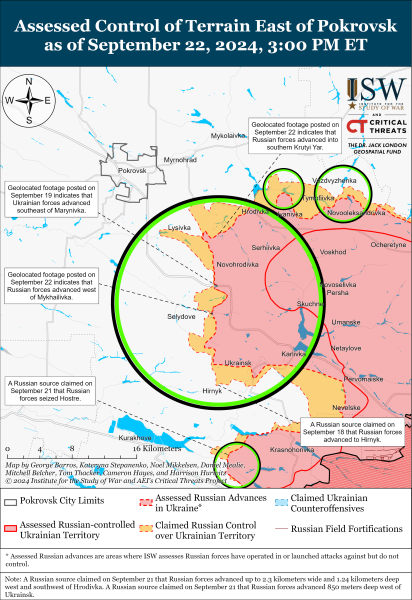 Karte der Militäreinsätze vom 23. September 2024 – Lage an der Front