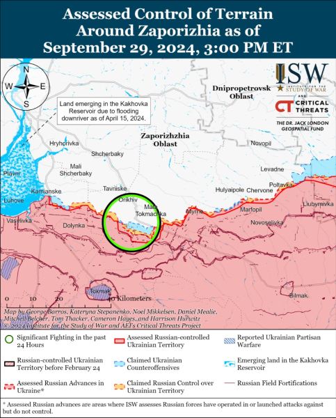 Karte der Militäreinsätze vom 30. September 2024 – Lage an der Front