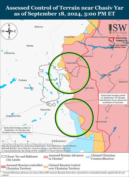 Karte der Militäreinsätze für den 19. September 2024 - die Situation an der Front