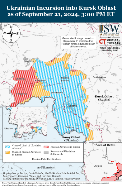 Karte der Militäreinsätze vom 22. September 2024 – Lage an der Front