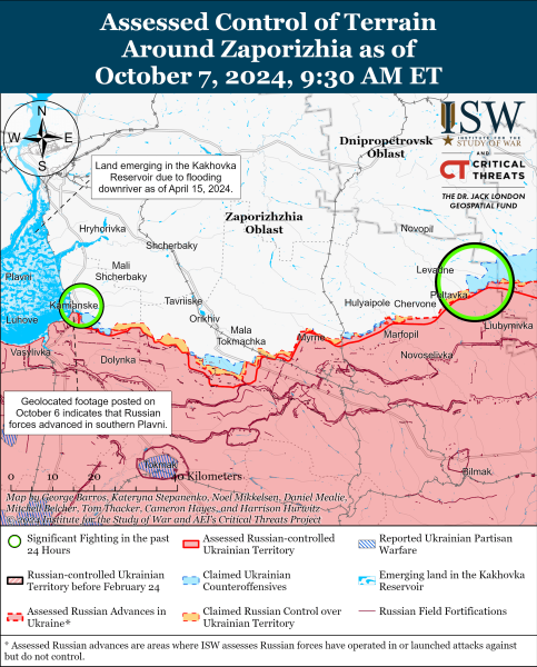 Karte der Militäreinsätze für den 9. Oktober 2024 – Lage an der Front“ /></p>
<p>Foto: ISW</p>
<p><img decoding=