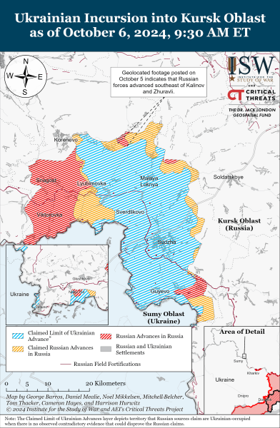 Karte der Militäreinsätze für den 7. Oktober 2024 - die Lage an der Front