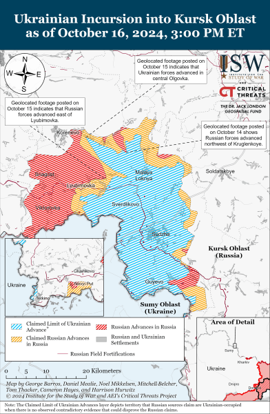 Karte der Militäreinsätze für den 17. Oktober 2024 – Lage an der Front