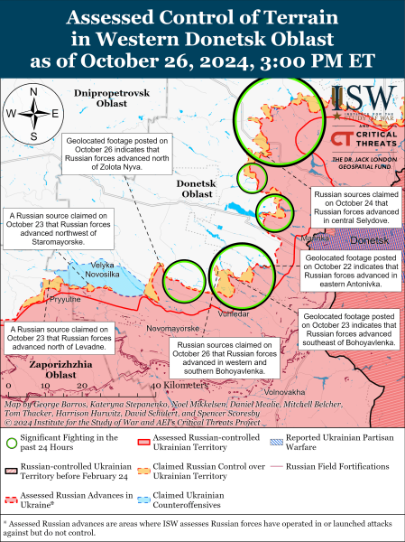 Karte der Militäreinsätze vom 27. Oktober 2024 &ndash ; Lage an der Front