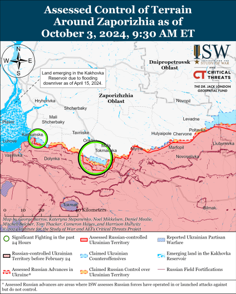 Karte der Militäreinsätze am 4. Oktober 2024 - die Situation an der Front