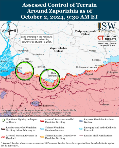 Karte der Militäreinsätze vom 3. Oktober 2024 – Lage am die Front