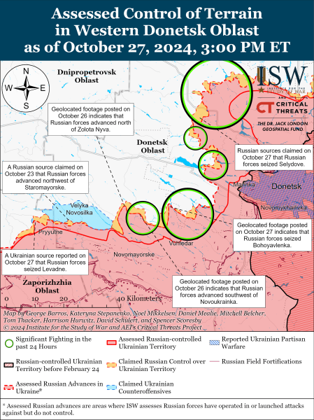 Karte der Militäreinsätze vom 28. Oktober 2024 – Situation an der Front