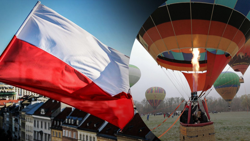 Ein Flugzeug stürzte in Polen nahe der Grenze zu Belarus-Ballon mit Hunderten Packungen Zigaretten“ /></p>
<p>Ein Ballon fiel in Polen/Collage Channel 24</p>
<p _ngcontent-sc178 class=