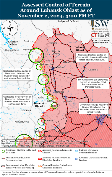 Karte der Militäreinsätze am 3. November 2024 - Lage an der Front