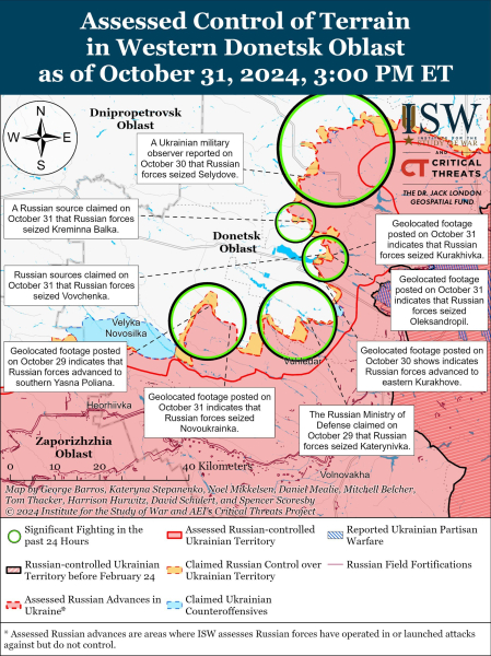 Karte der Militäreinsätze vom 2. November 2024 – Lage an der Front