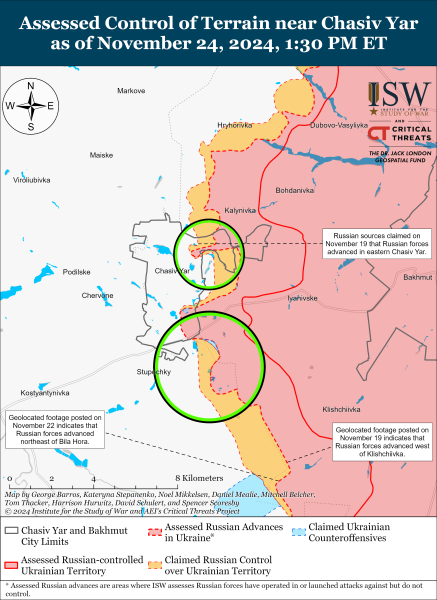Karte der Militäreinsätze vom 25. November 2024 – Lage an der Front