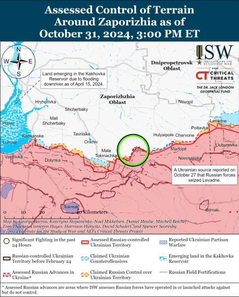 Karte der Militäreinsätze vom 1. November 2024 – Lage an der Front