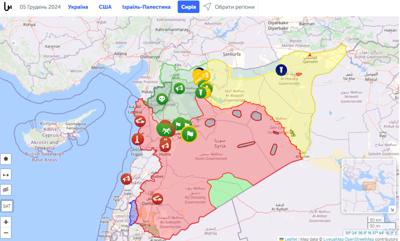 Karte des Krieges in Syrien: Was im Nahen Osten passiert