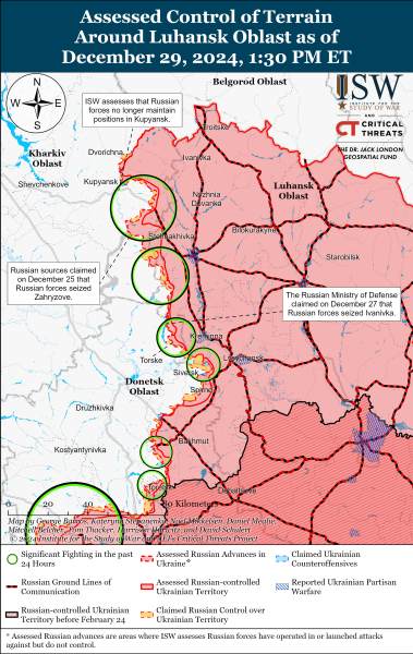 Karte der Militäreinsätze vom 30. Dezember 2024 - Lage an der Front