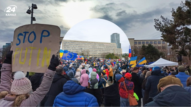 "Kooperation mit Diktatoren? Nicht in unserem Namen": Slowaken protestieren gegen Ficos Besuch bei Putin