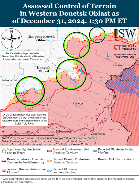 Karte der Militäreinsätze vom 2. Januar 2025 – Situation an der Front