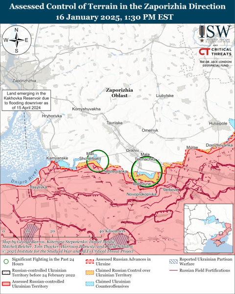 Karte der Militäroperationen am 17. Januar 2025 – Lage an der Front