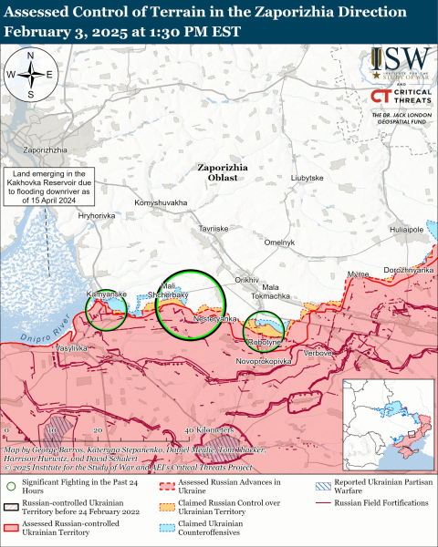 Karte der Militäroperationen vom 4. Februar 2025 – Lage an der Front